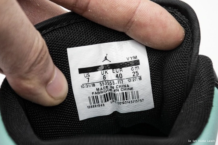 Jordan Toe 1 Emerald 553558-117  Low 0915